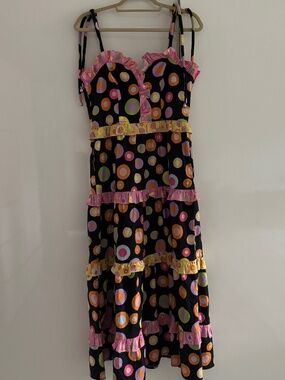 CeliaB Dalia Tiered Polka Dot Midi Dress